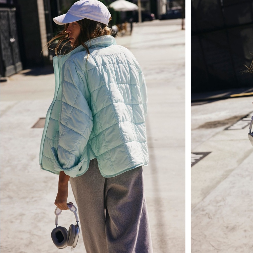 Free People Pippa Packable Puffer in Saltwater XS